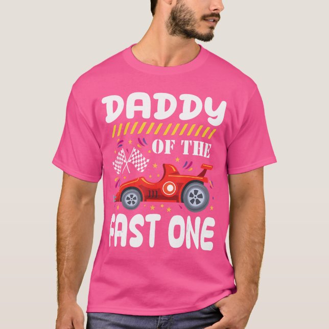 Daddy of The Fast One Birthday 1st Race Family Mat T-Shirt (Front)