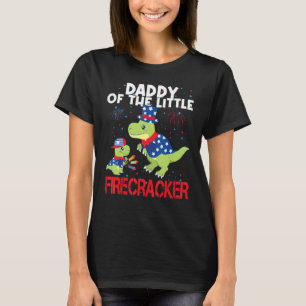 Daddy Of The Little Firecracker Cute Patriotic Tre T-Shirt