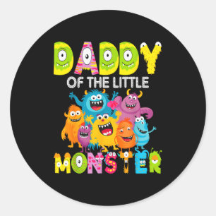 Daddy Of The Little Monster 1st Birthday Boy Party Classic Round Sticker