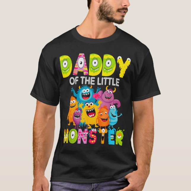 Daddy Of The Little Monster 1st Birthday Boy Party T-Shirt (Front)