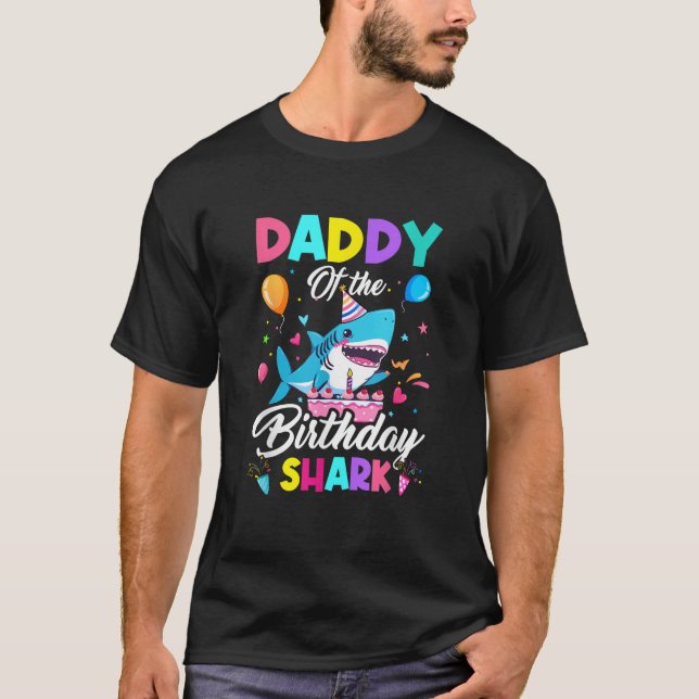 Daddy Of The Shark Birthday Boy Girl Party Family  T-Shirt (Front)