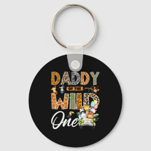 Daddy of the wild one 1st birthday boy safari key ring