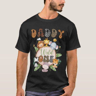 Daddy of The Wild One 1St Birthday Safari Animal L T-Shirt
