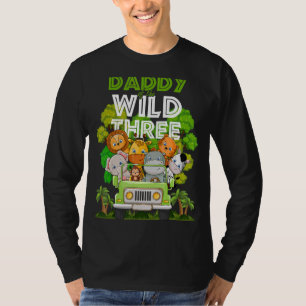 Daddy Of The Wild Three Zoo Truck Birthday Safari T-Shirt