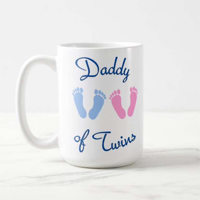 Daddy of Twins Footprints Coffee Mug (Left)