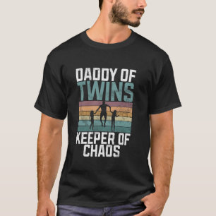 Daddy of Twins Keeper of Chaos Twin Dad Long Sleev T-Shirt