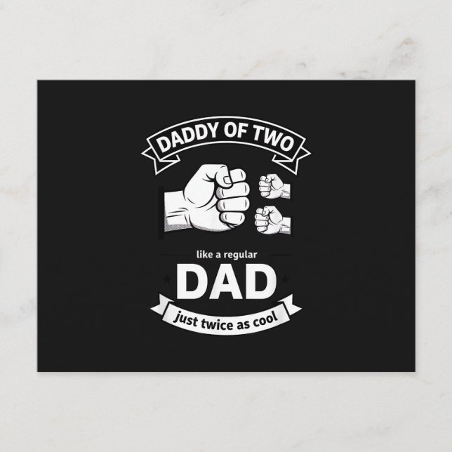 Daddy of Two Dad Funny Father of Two Fathers Day B Enclosure Card (Front)