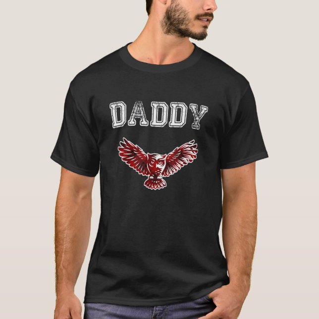 DADDY OWL Men Red Plaid Christmas Pajama Family Da T-Shirt (Front)