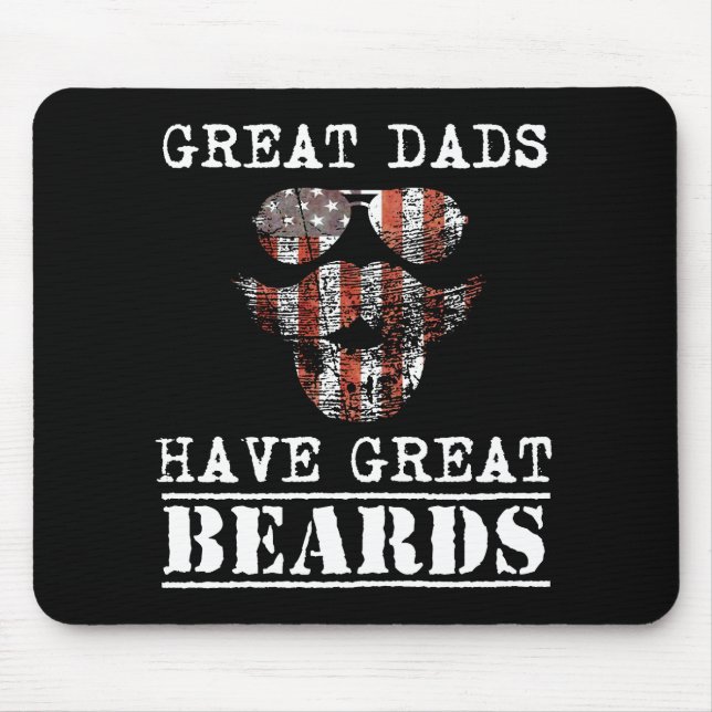 Daddy Papa And Me Beards & Moustaches Funny Pad Mouse Mat (Front)
