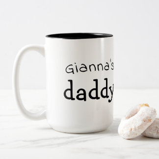 Daddy Personalised Fun Black White Two-Tone Mug