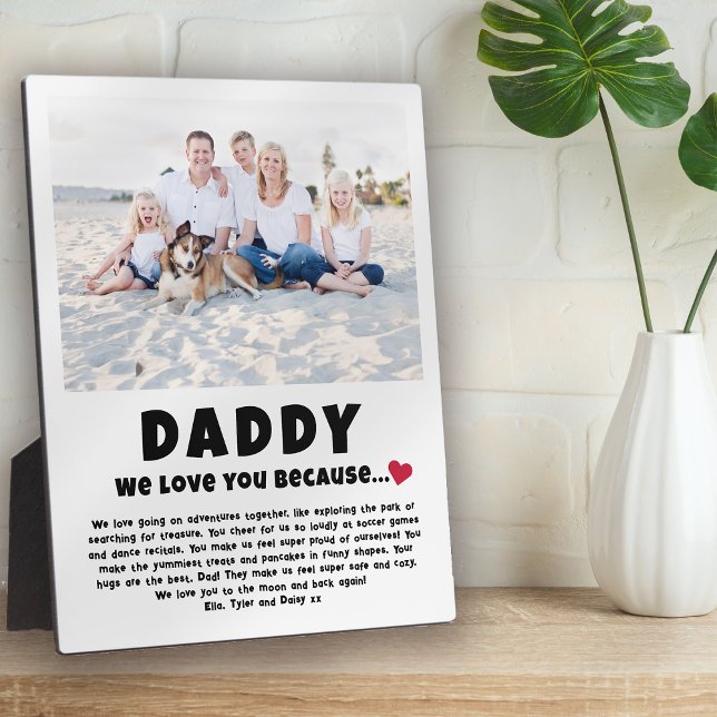 Daddy Personalised Photo Gift from Kids Plaque (Creator Uploaded)