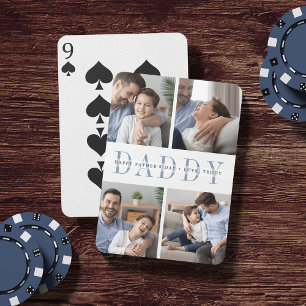 Daddy Photo Collage & Custom Message Playing Cards