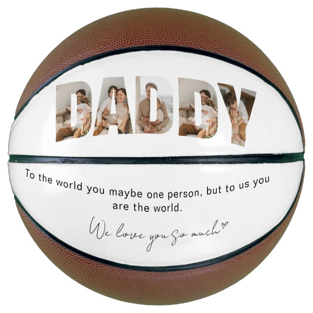 Daddy Photo Collage Father's Day Basketball (Front)