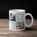 Daddy photo collage Fathers day Coffee Mug<br><div class="desc">Get your favourite family pictures in a beautiful collage,  and enjoy them everyday with this cute mug. A perfect gift for Father's day! You can easily change the letters,  and the background colours of the square blocks.</div>