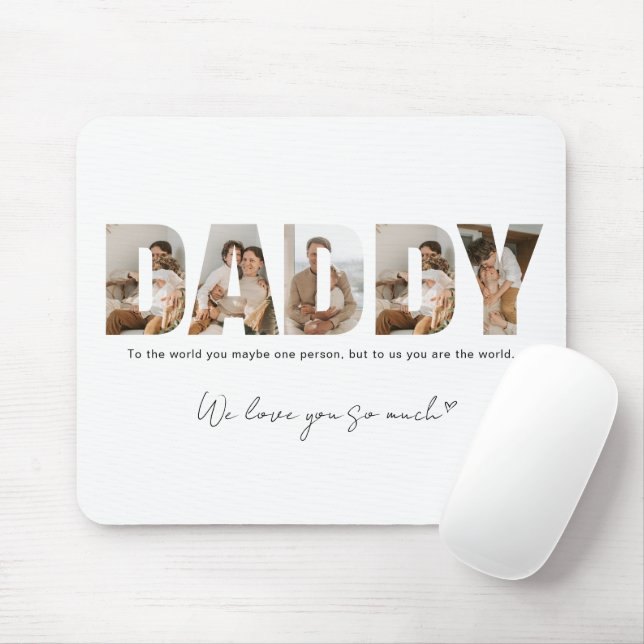 Daddy Photo Collage Father's Day Mouse Mat (With Mouse)