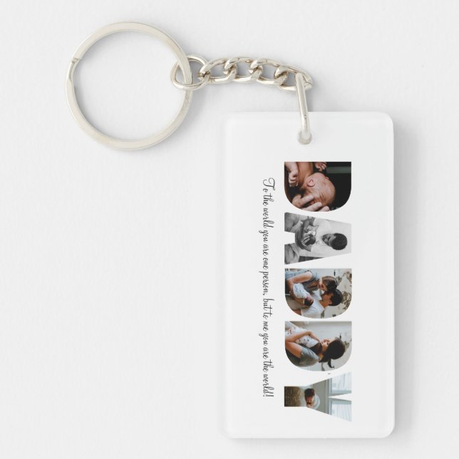 Daddy Photo Collage Keychain for Father's day (Front)