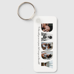 Daddy Photo Collage Keychain for Father's day