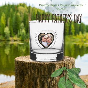 Daddy Photo Heart Shape  Whiskey Glass
