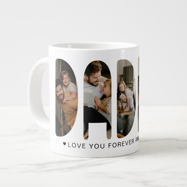DADDY Photo Letters Father's Day Giant Coffee Large Coffee Mug (Front Left)