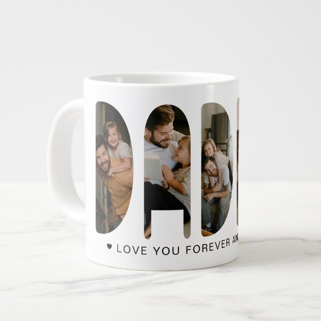 DADDY Photo Letters Father's Day Giant Coffee Large Coffee Mug (Front Left)