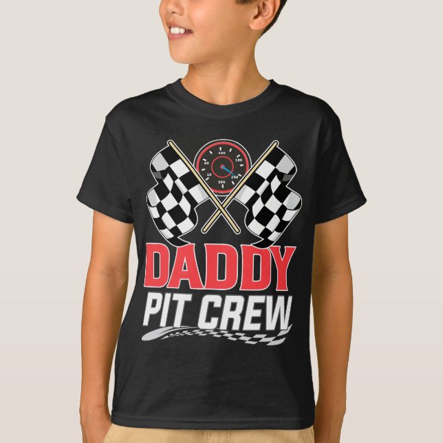 Daddy Pit Crew Race Car Birthday Party Racing Fami T-Shirt (Front)