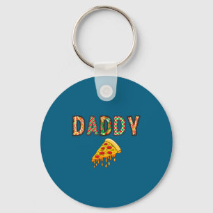 Daddy Pizza Birthday Party Squad Design Key Ring