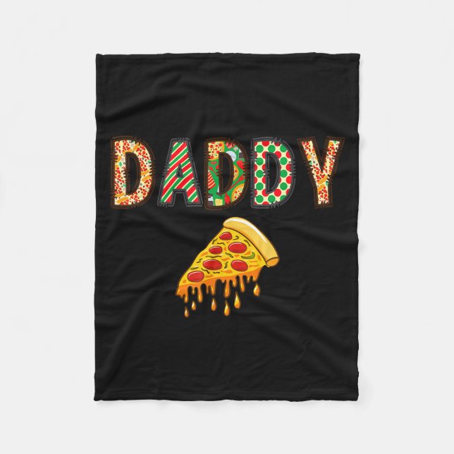 Daddy Pizza Birthday Party Squad Fleece Blanket (Front)