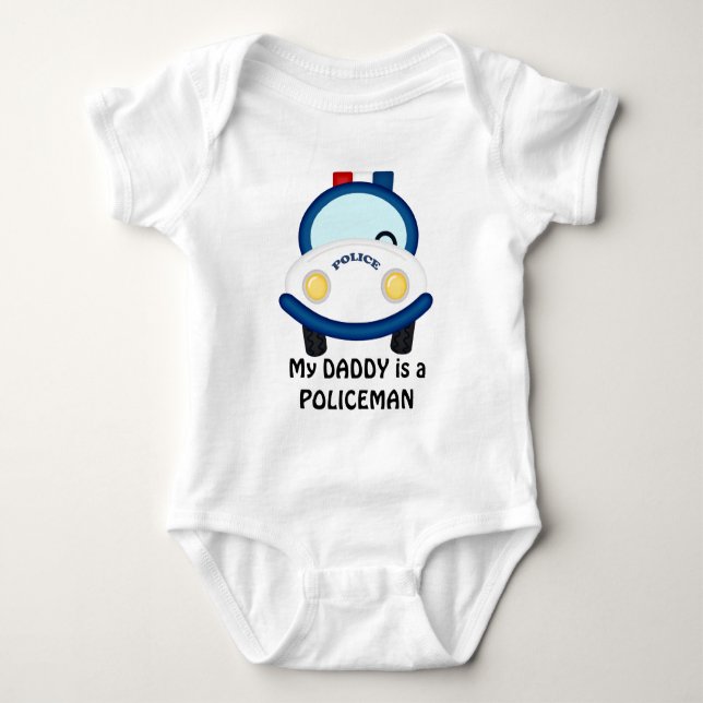 Daddy Policeman unisex baby bodysuit (Front)