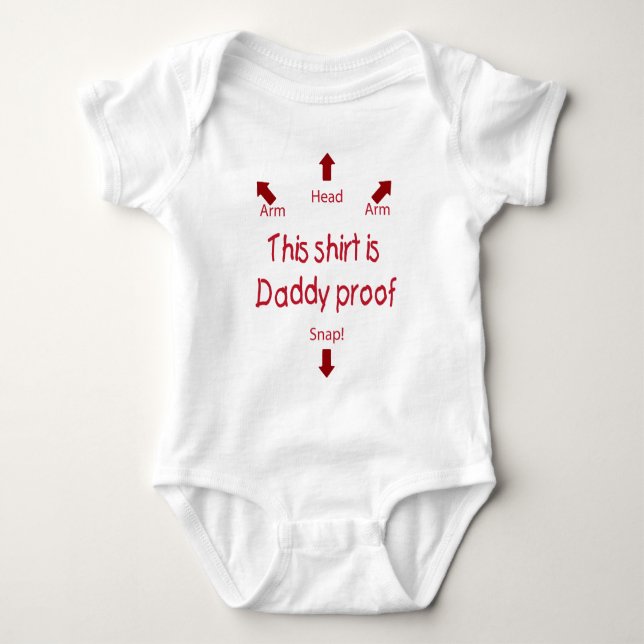 Daddy Proof T-Shirt (Red) Baby Bodysuit (Front)