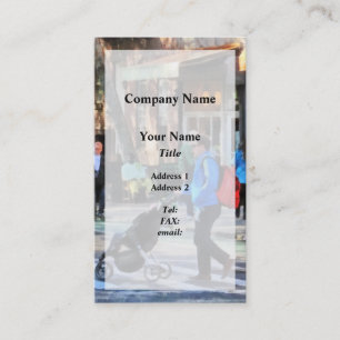 Daddy Pushing Stroller Greenwich Village Calling Card