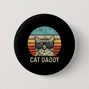 Daddy Retro Cat Sungles Cool Cat Dad Gift Fathers 6 Cm Round Badge