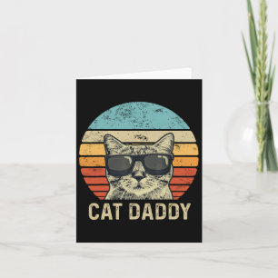 Daddy Retro Cat Sungles Cool Cat Dad Gift Fathers Card