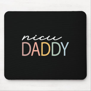 Daddy Retro Colourful Nicu Dad Boho Tiny Warrior Mouse Mat