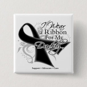 Daddy Ribbon - Melanoma Skin Cancer 15 Cm Square Badge