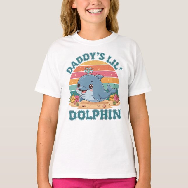 Daddy’s Lil’ Dolphin Kids T-Shirt (Front)