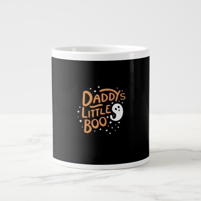 Daddy’s Little Boo, Happy Halloween Large Coffee Mug (Front)