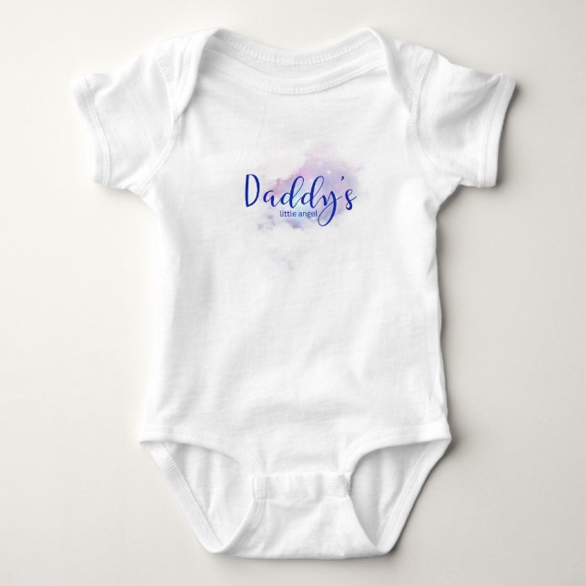 Daddy’s little warrior angel baby bodysuit  (Front)