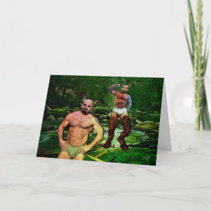 Daddy Satyrs in Briefs "Is It Satyrday Yet?" Card