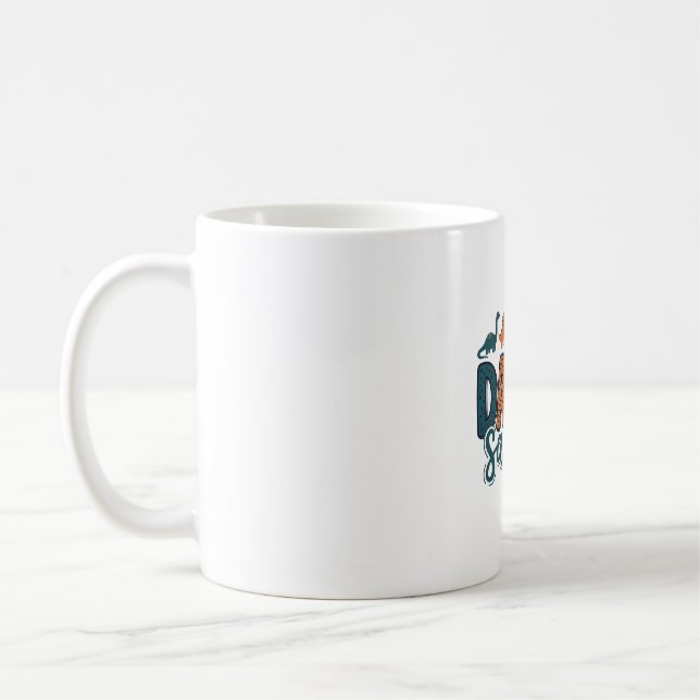 Daddy Saurus Cute Dinosaur Dad Vector Design_1 Coffee Mug (Left)