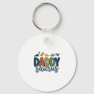 Daddy Saurus Cute Dinosaur Dad Vector Design_1 Key Ring