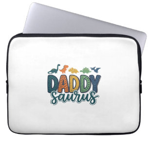 Daddy Saurus Cute Dinosaur Dad Vector Design_1 Laptop Sleeve