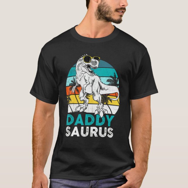 Daddy Saurus Dinosaur Dad  Vintage T-Shirt (Front)