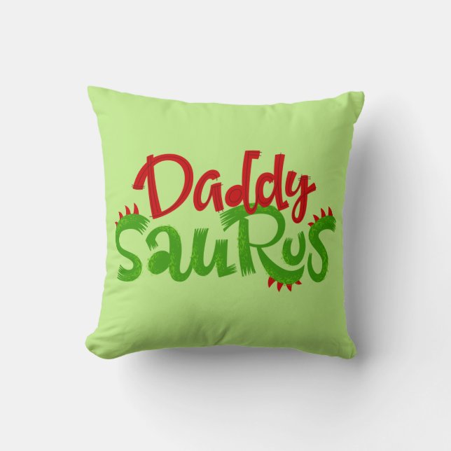 Daddy Saurus Dinosaur Lettering Cushion (Front)