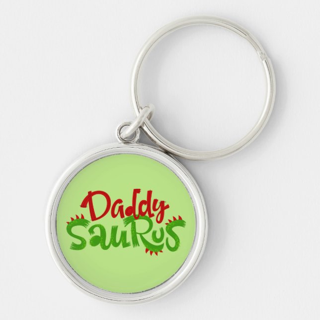Daddy Saurus Dinosaur Lettering Key Ring (Front)