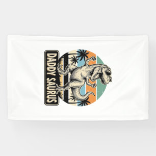 Daddy Saurus Retro Dinosaur Sunset Shirt Design_1 Banner