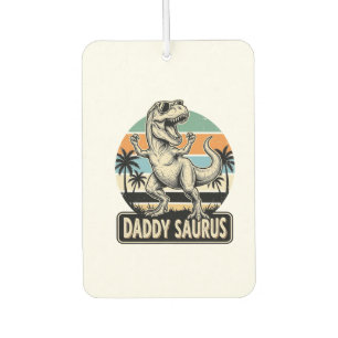 Daddy Saurus Retro Dinosaur Sunset Shirt Design_1 Car Air Freshener