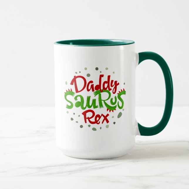 Daddy Saurus Rex Illustration Mug (Right)