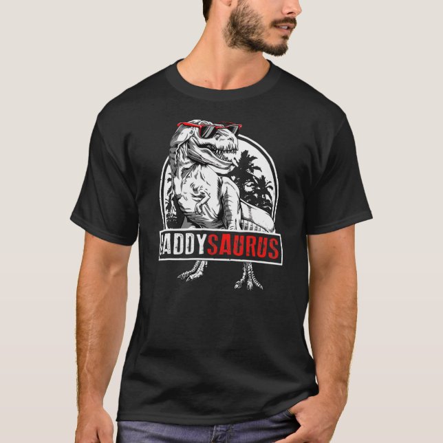 Daddy Saurus T Rex Dinosaur Daddy Saurus Father's T-Shirt (Front)