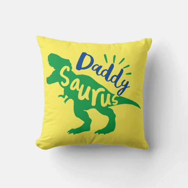 Daddy Saurus T-Rex Silhouette Cushion (Front)