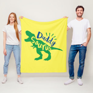 Daddy Saurus T-Rex Silhouette Fleece Blanket